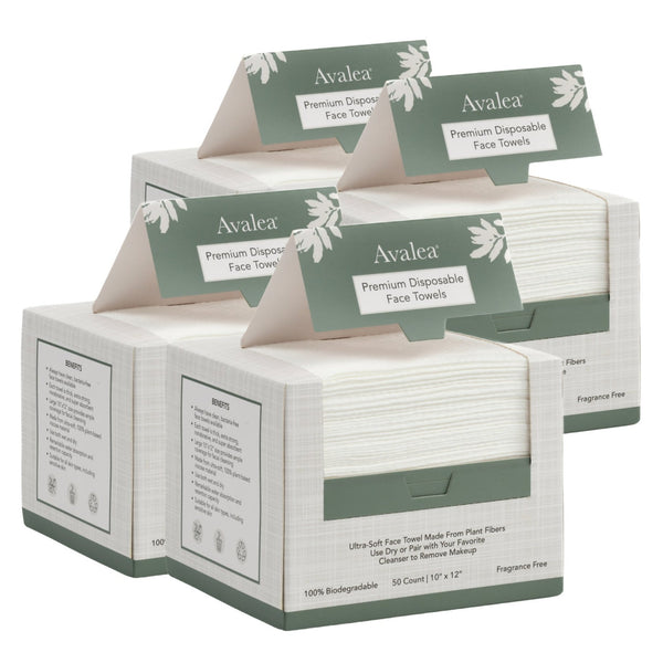 Disposable Face Towels, 4 Pack, Avalea Skincare